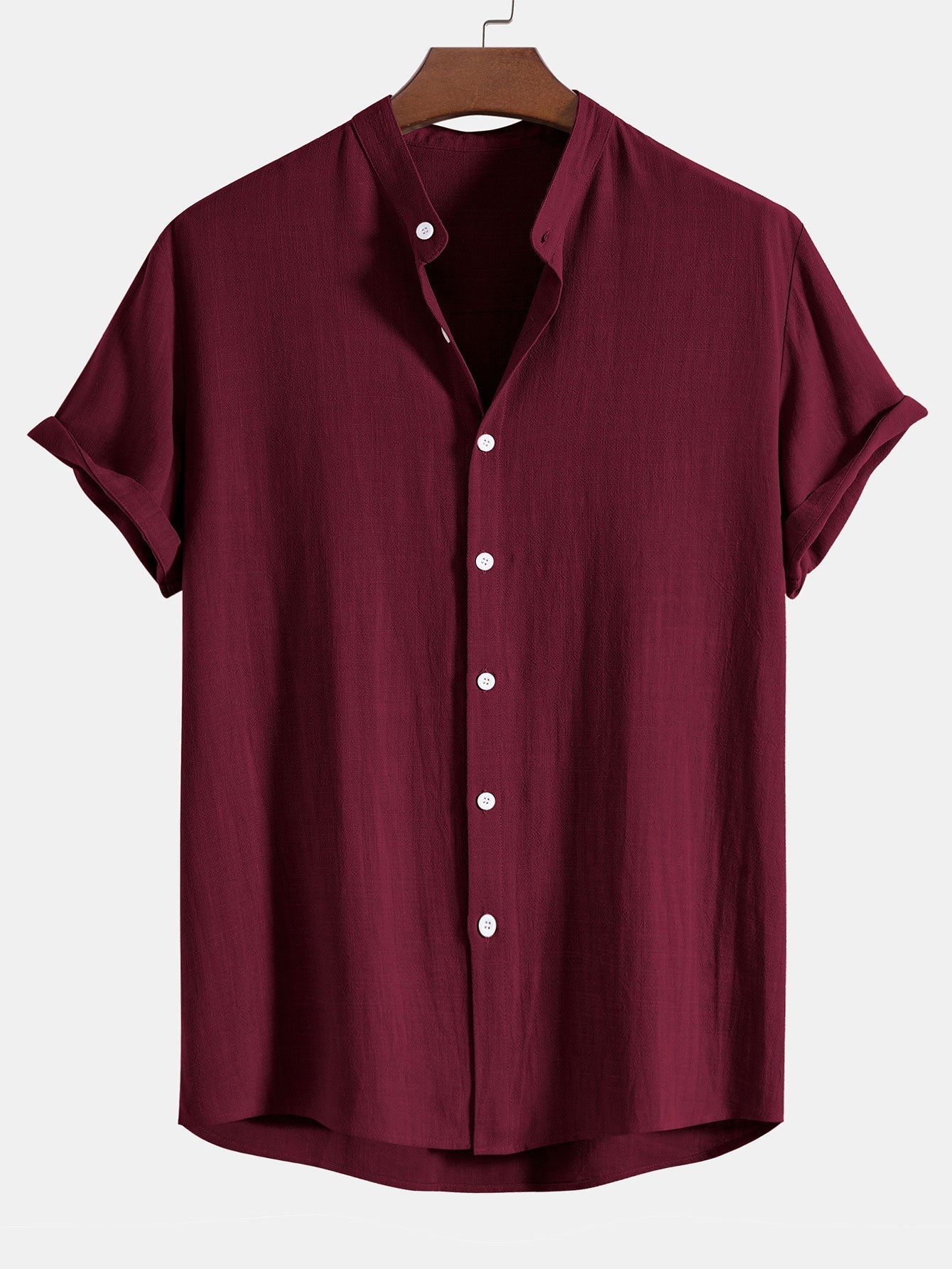 Derada | Linnen Blend Standkraag Shirt - Derada Fashion