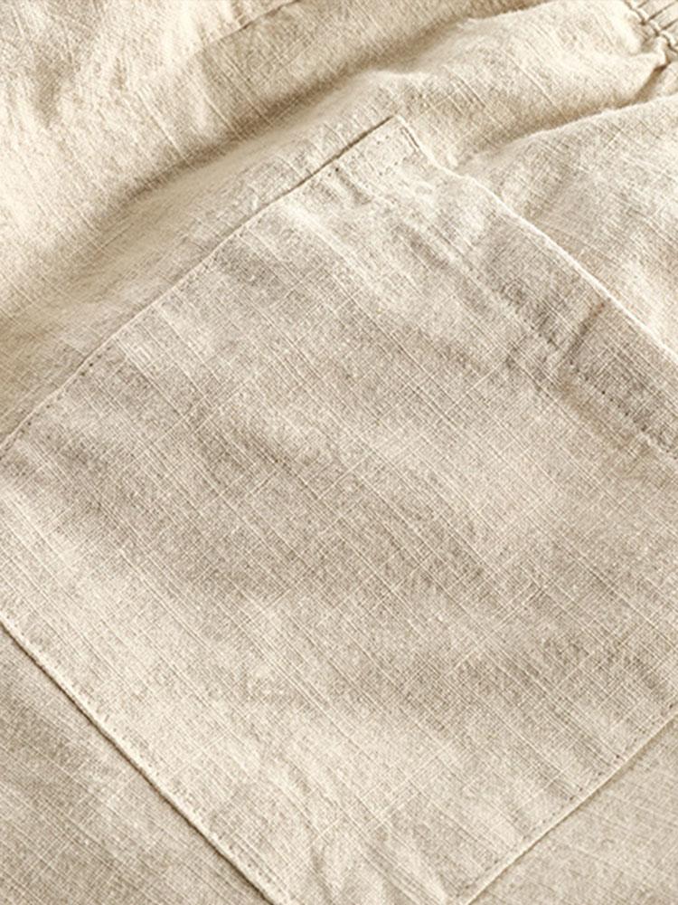 Derada | Naturel Linnen Trekkoord Shorts - Derada Fashion