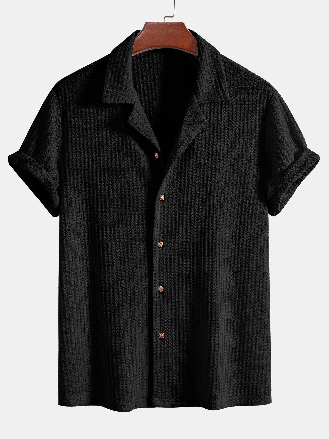 Derada | Wafeltextuur Cubaans Shirt - Derada Fashion