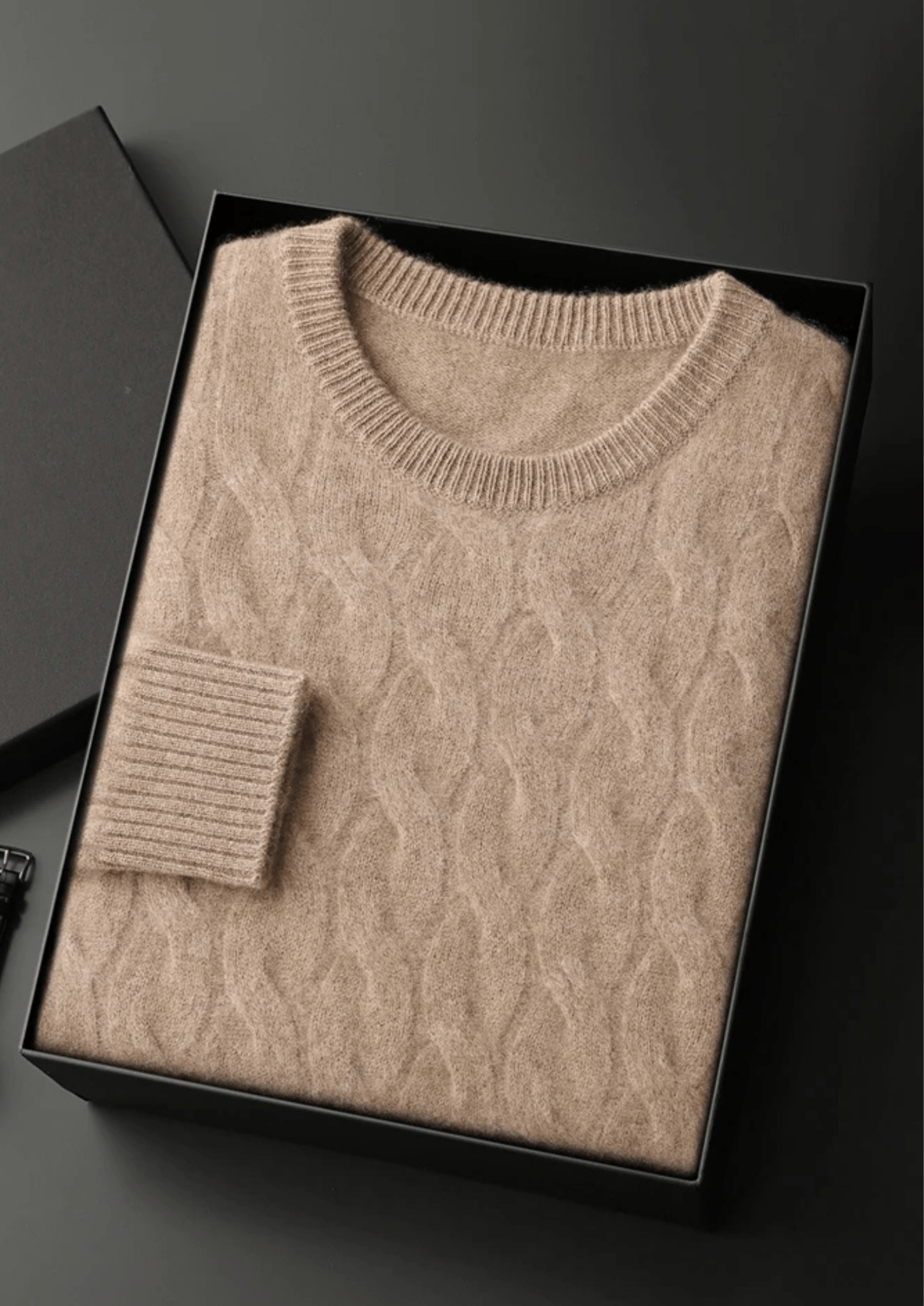 PREMIUM CASHMERE CABLE CREWNECK - Derada