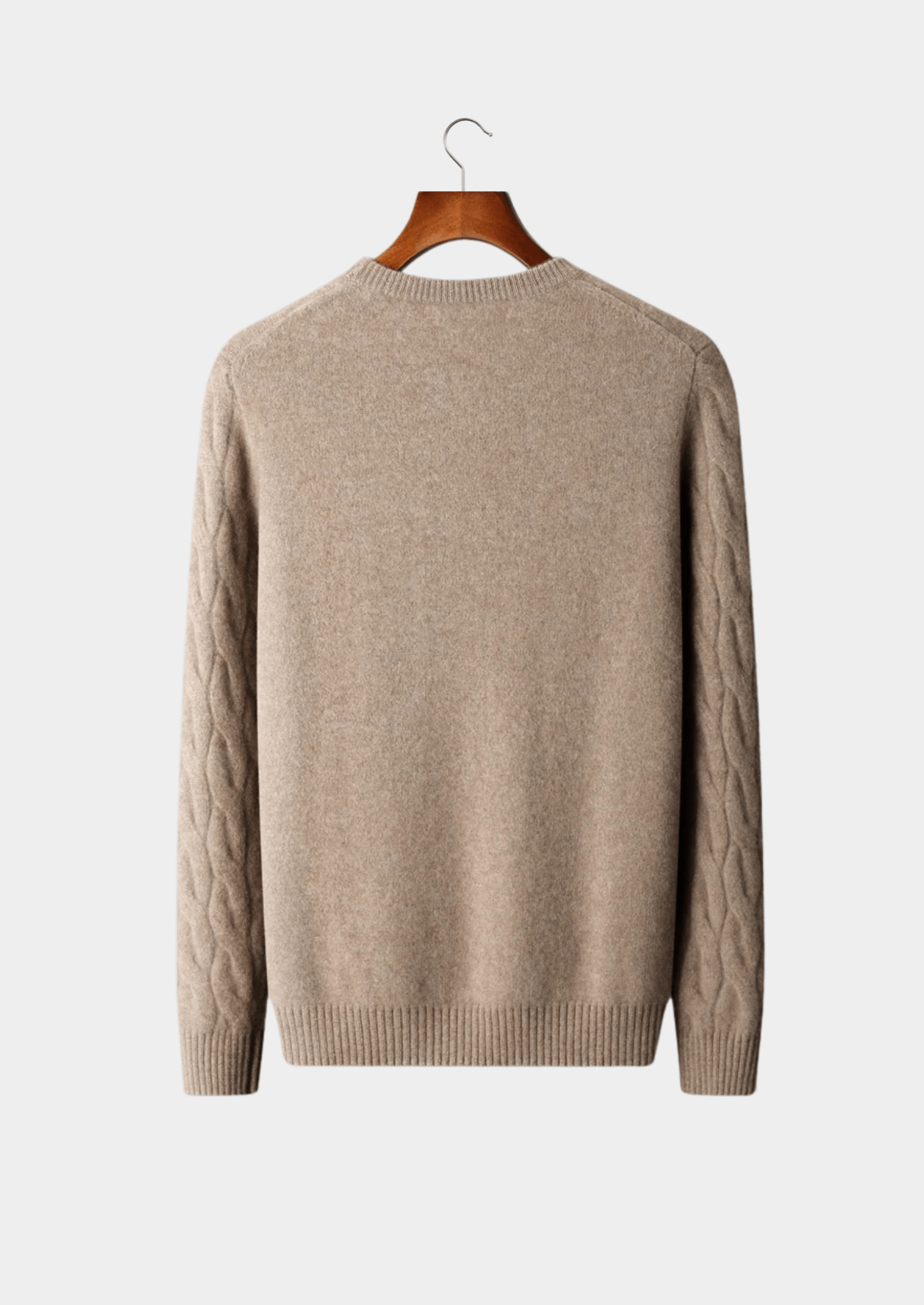 PREMIUM CASHMERE CABLE CREWNECK - Derada