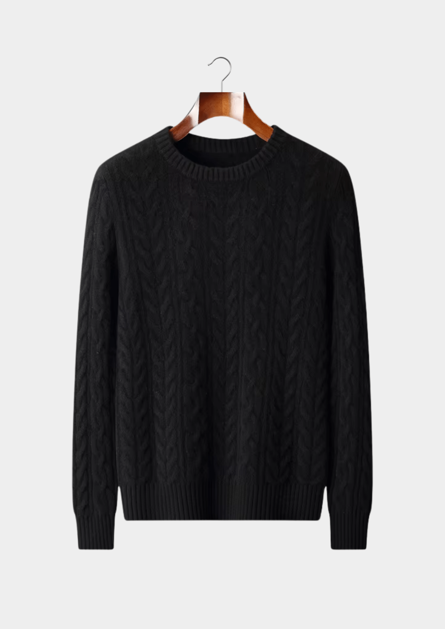 PURE EXTRA - FINE MERINO WOOL CABLE KNIT CREWNECK - Derada
