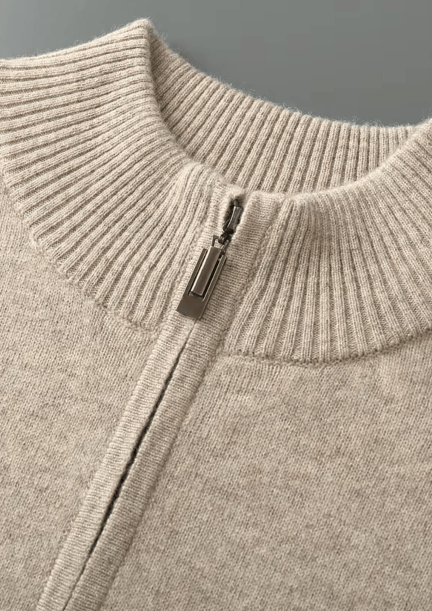 PURE EXTRA - FINE MERINO WOOL HALF ZIP SWEATER - Derada