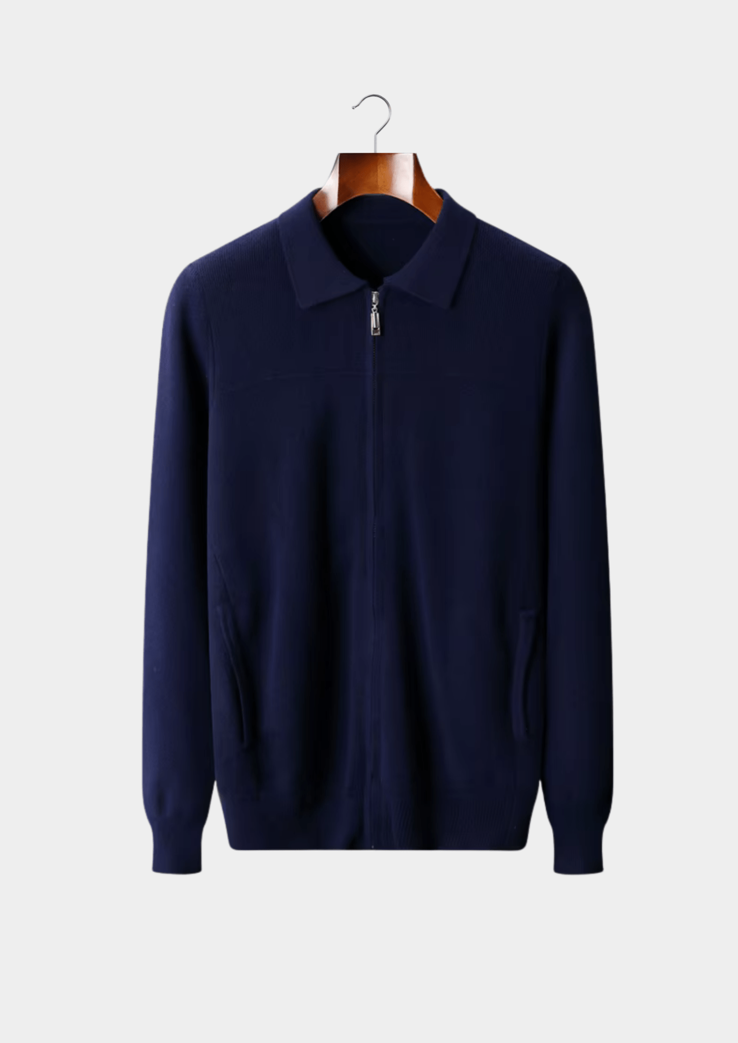 PURE EXTRA - FINE MERINO WOOL RIBBED POLO CARDIGAN - Derada