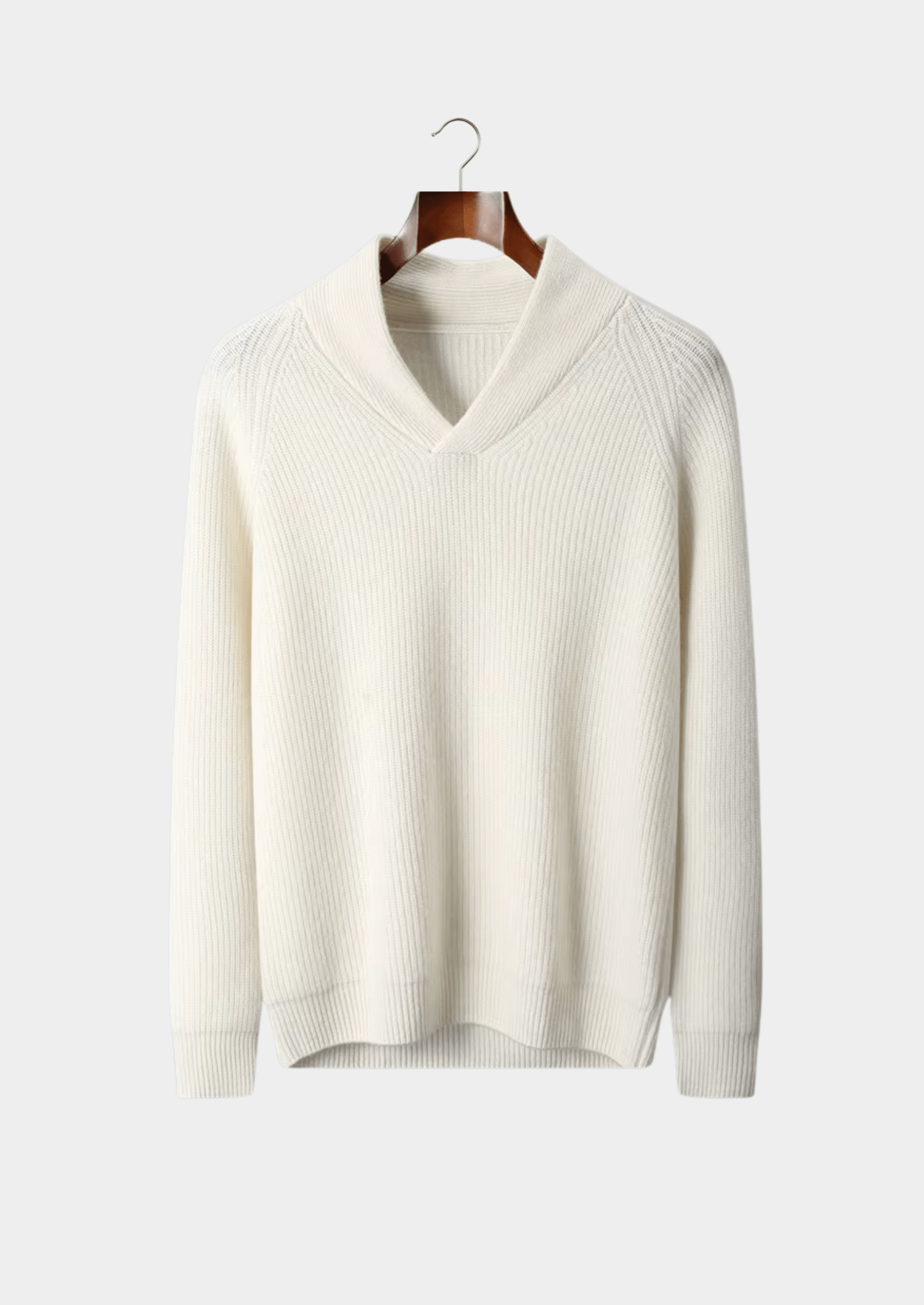 PREMIUM CASHMERE RIBBED V - NECK SWEATER - Derada