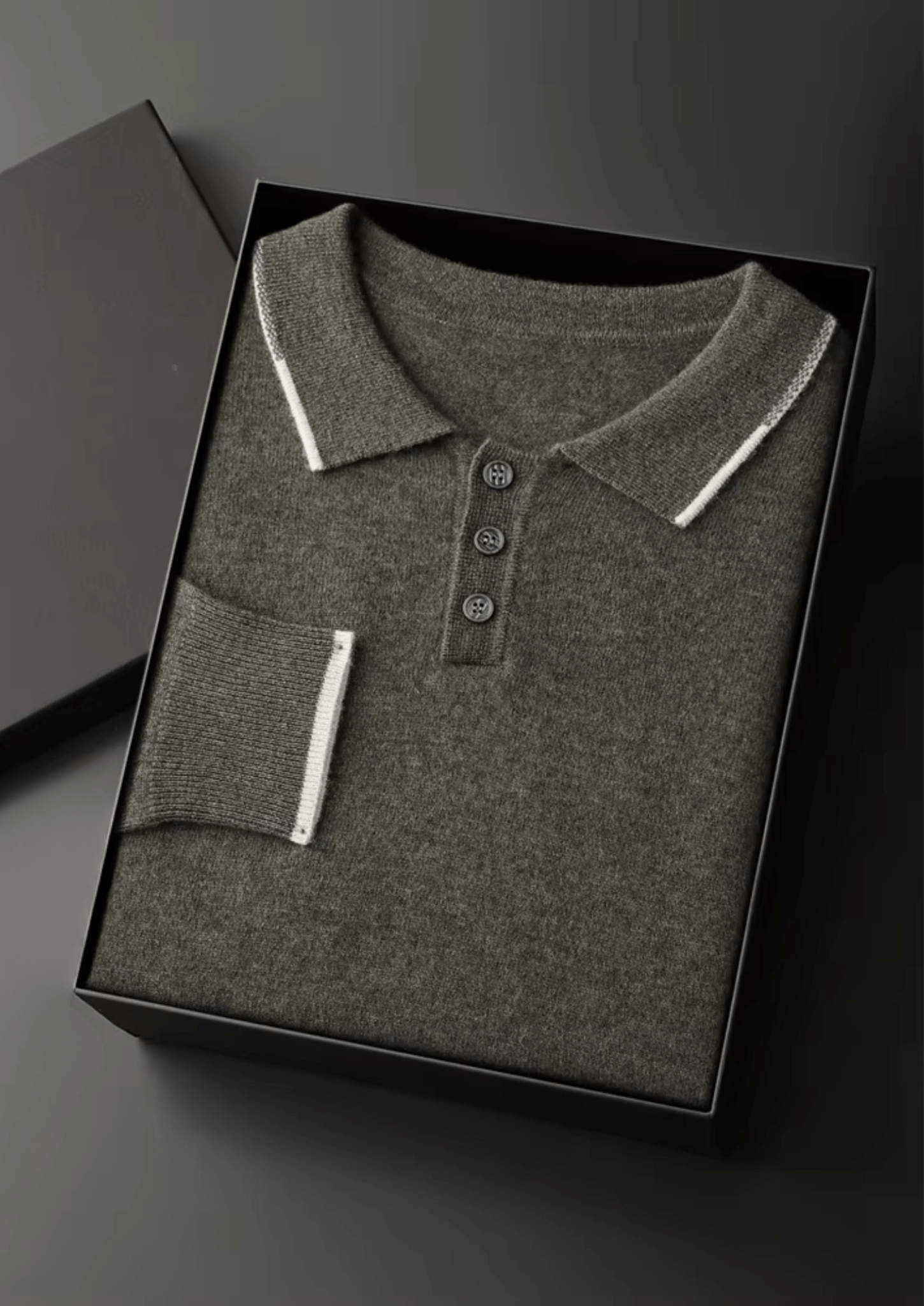 PREMIUM CASHMERE TWO TONE BUTTON POLO - Derada