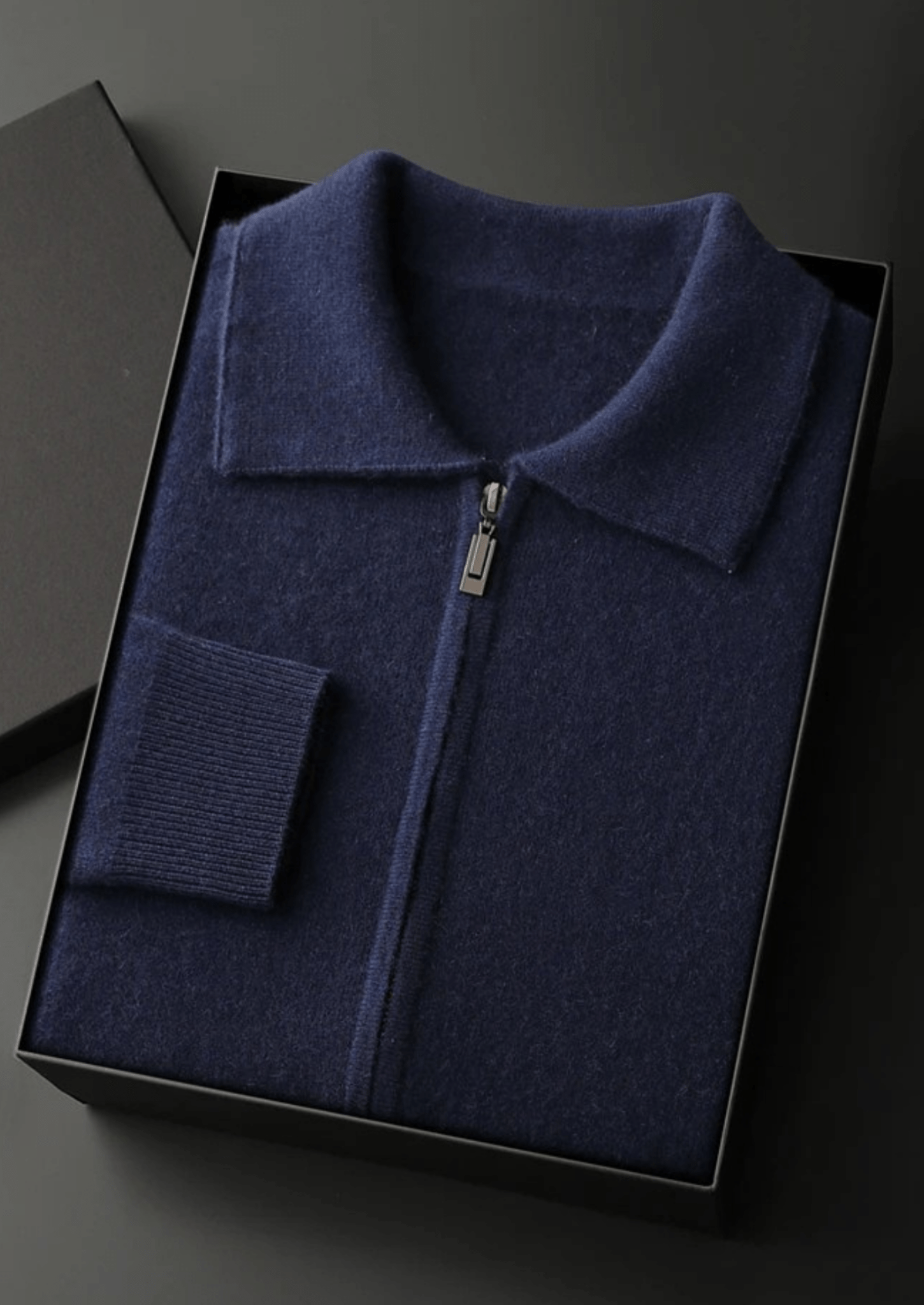 PREMIUM CASHMERE ZIP POLO CARDIGAN - Derada