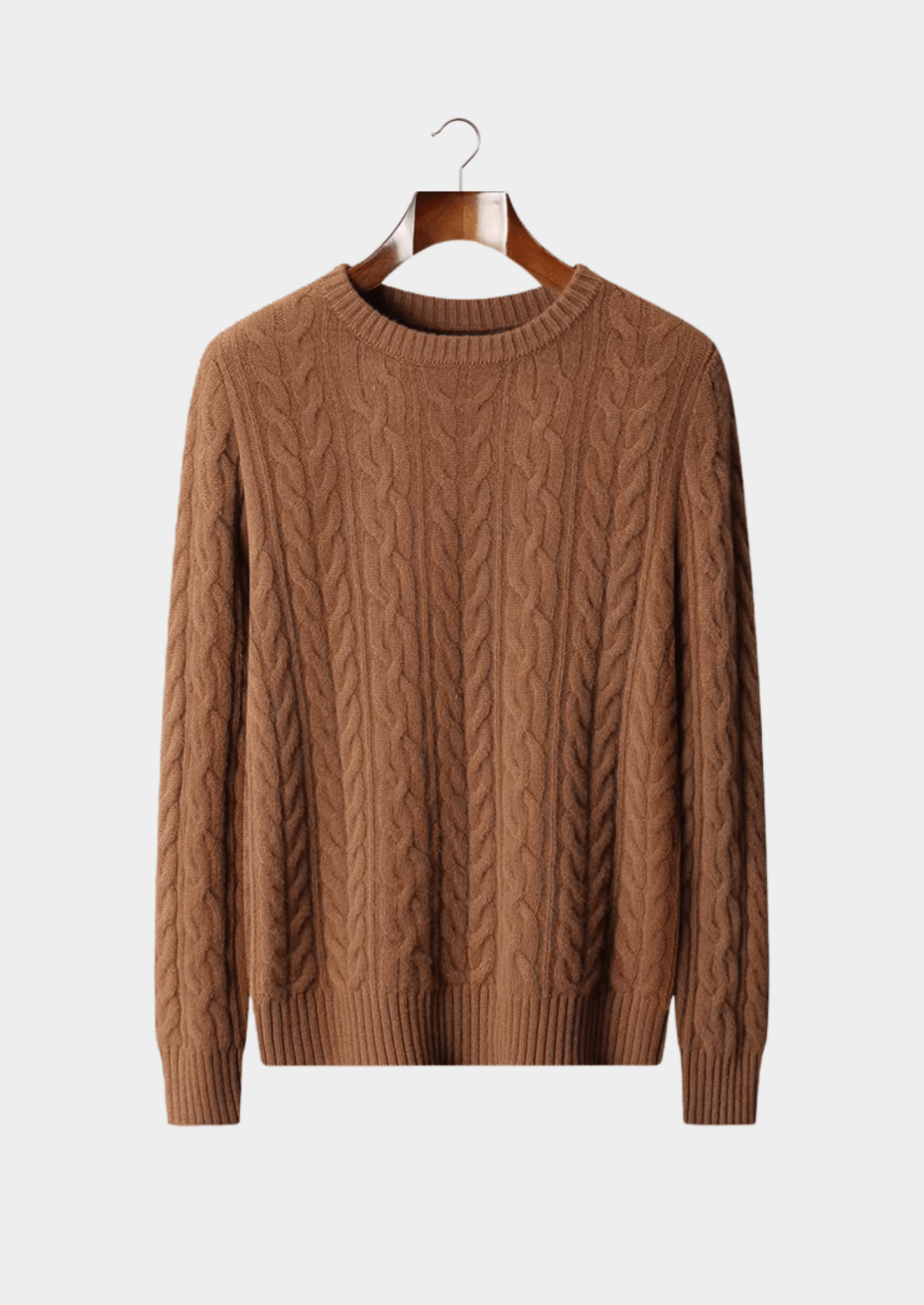 PURE EXTRA - FINE MERINO WOOL CABLE KNIT CREWNECK - Derada