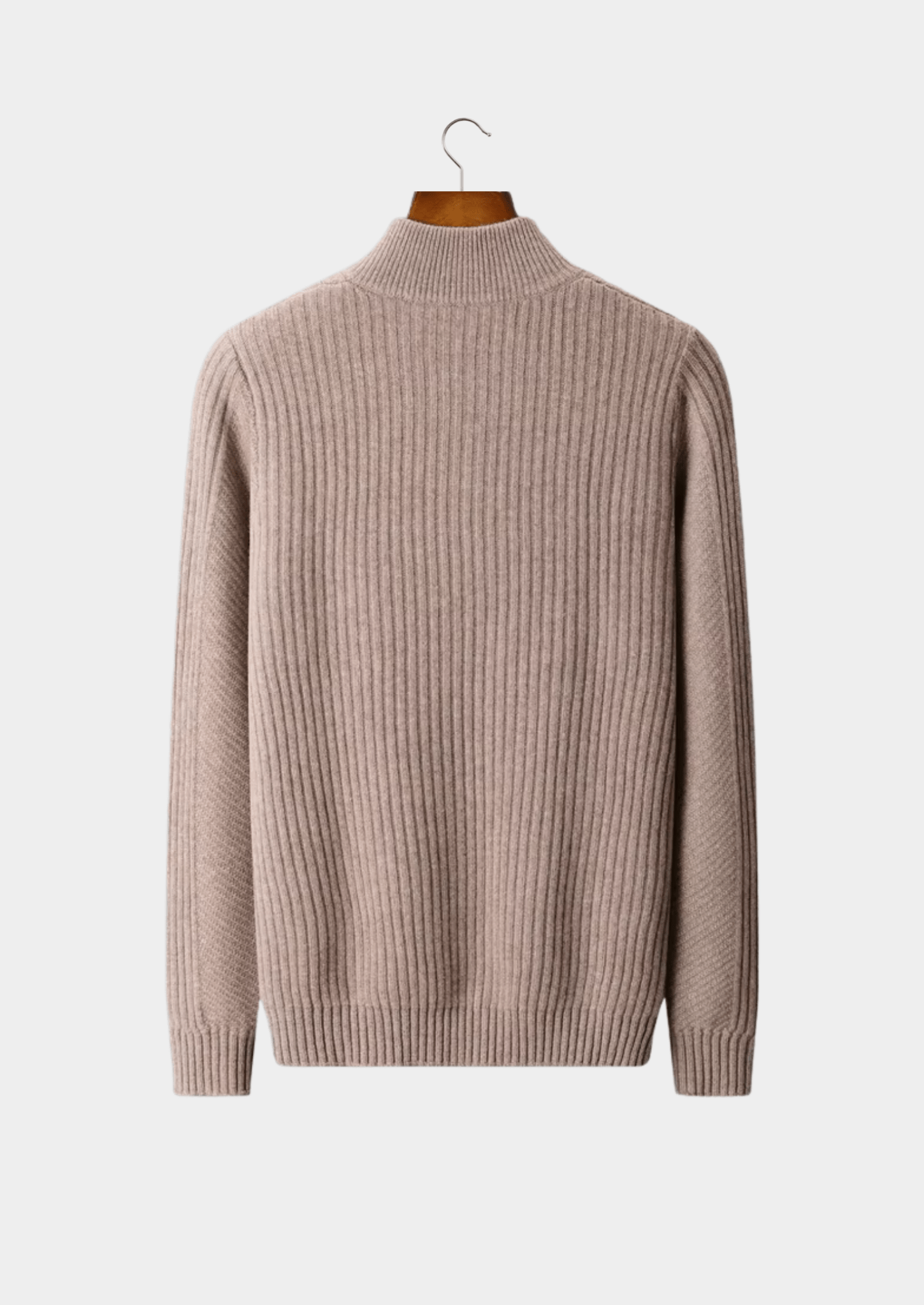 PURE EXTRA - FINE MERINO WOOL RIBBED HENLEY SWEATER - Derada